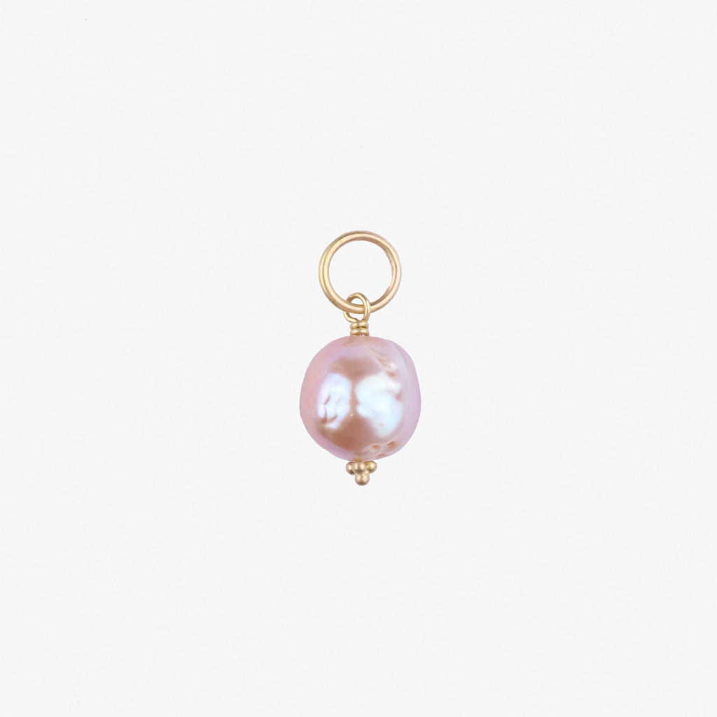 Tania Rosebud Baroque Pearl Pendant in 20K Peach Gold Reinstein Ross Goldsmiths