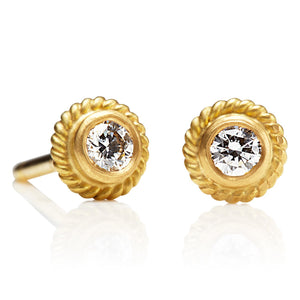 Holly Diamond Studs in 20K Peach Gold Reinstein Ross Goldsmiths