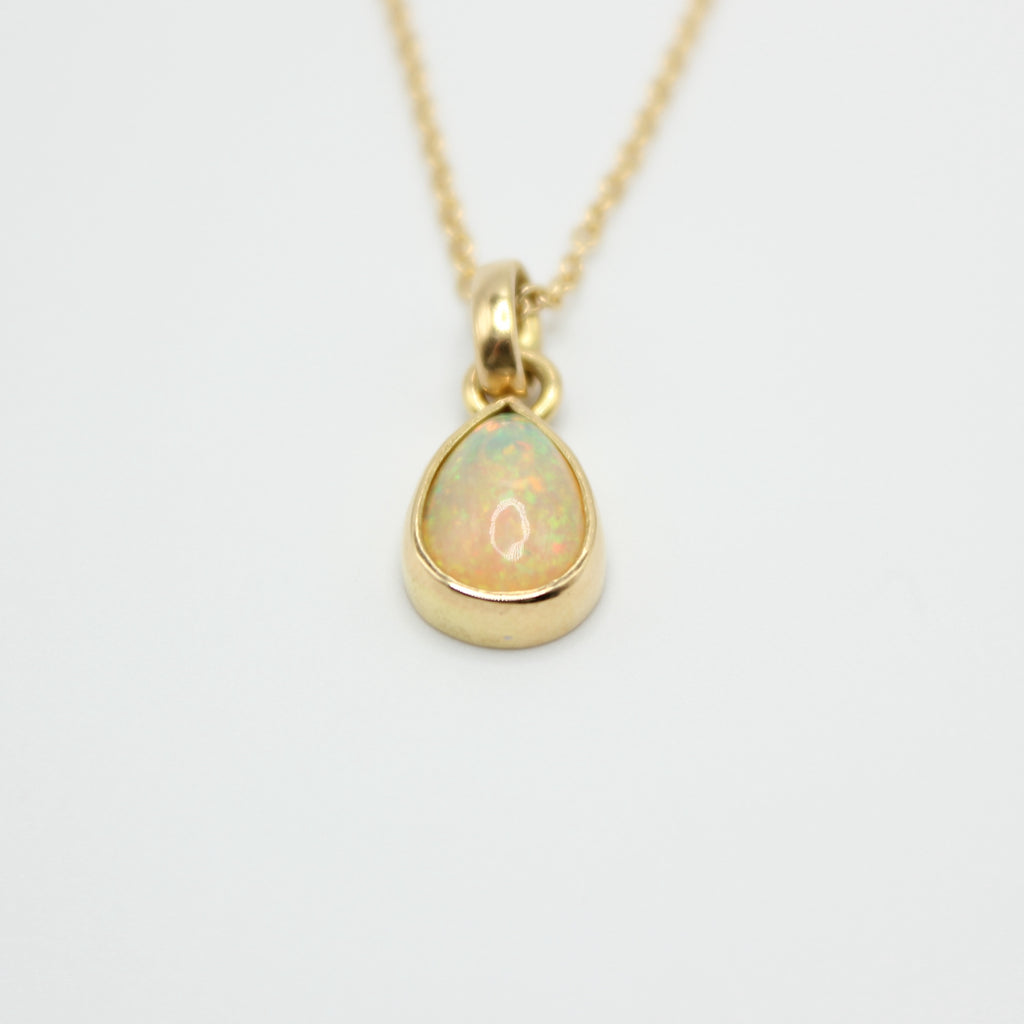 Sedona Pear Shape Opal Pendant in 20K Peach Gold Reinstein Ross Goldsmiths