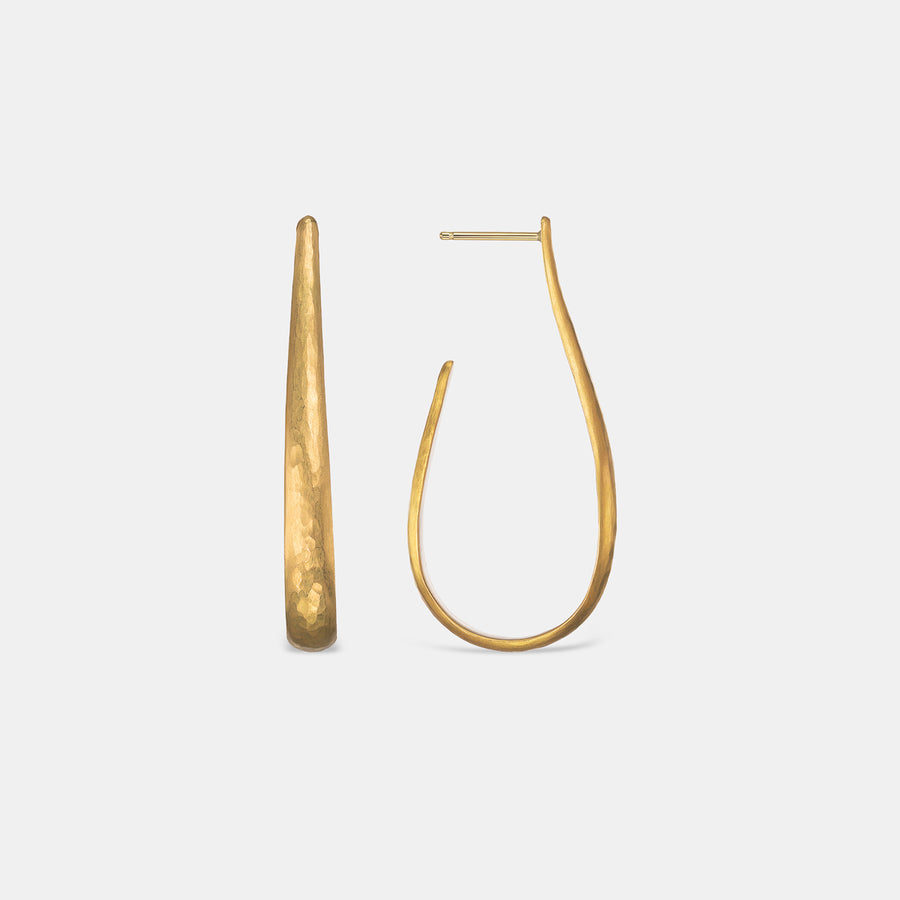 Sonoma Regular Hammered Teardrop Hoops in 20K Peach Gold