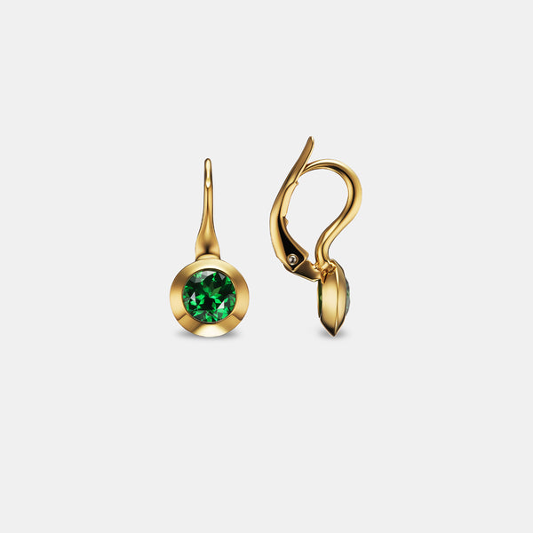 Duomo Green Tsavorite Earrings in 18K Yellow Gold- 1.55 tcw