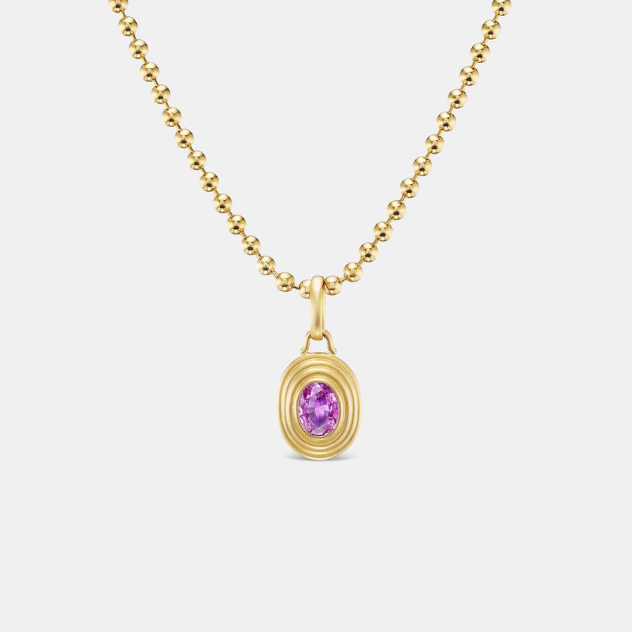 Sonoma Pagoda Oval Pink Sapphire Pendant in 20K Peach Gold