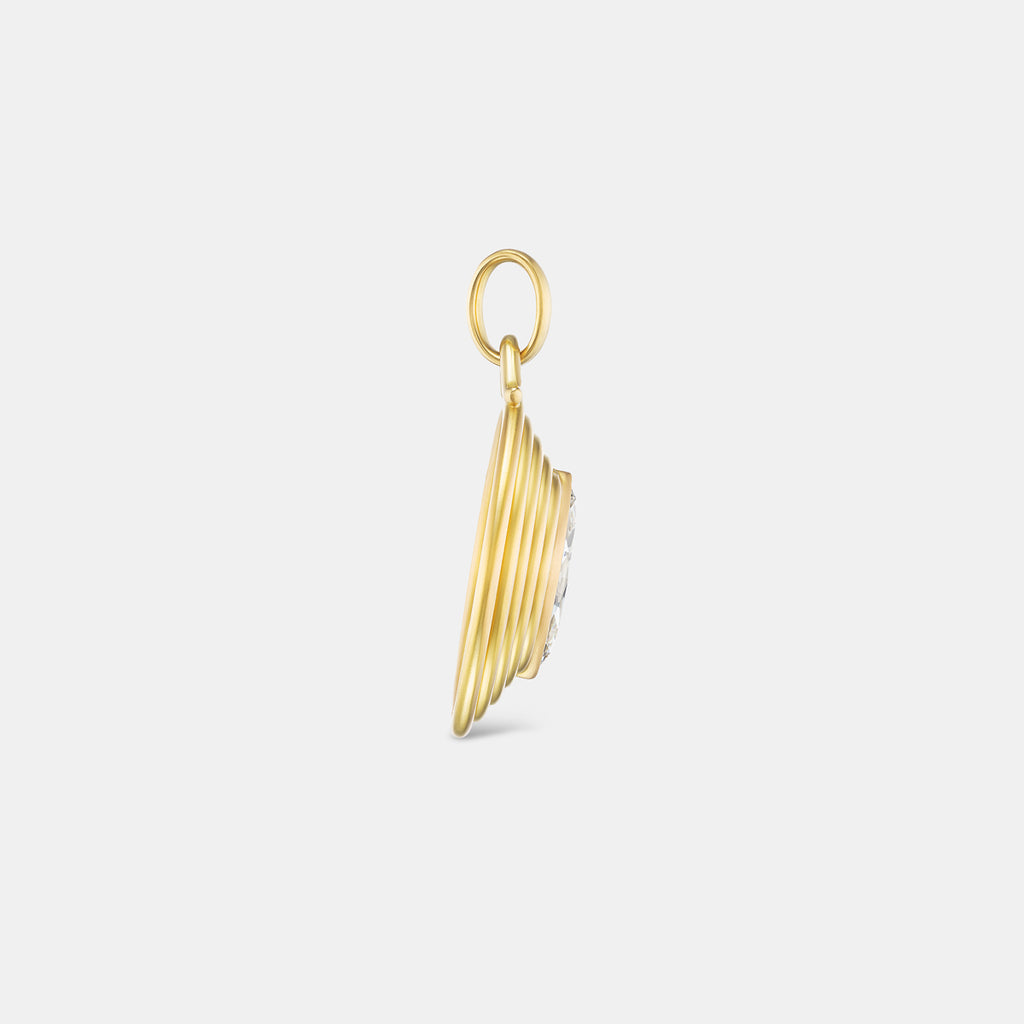 Sonoma "Pagoda" Marquise Lab Diamond Pendant in 20K Peach Gold
