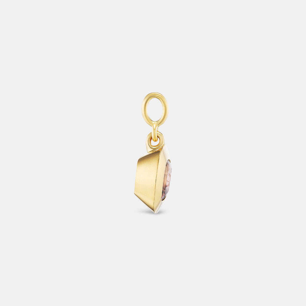 Duomo Pink Cushion Cut Tourmaline Pendant in 18K Yellow Gold