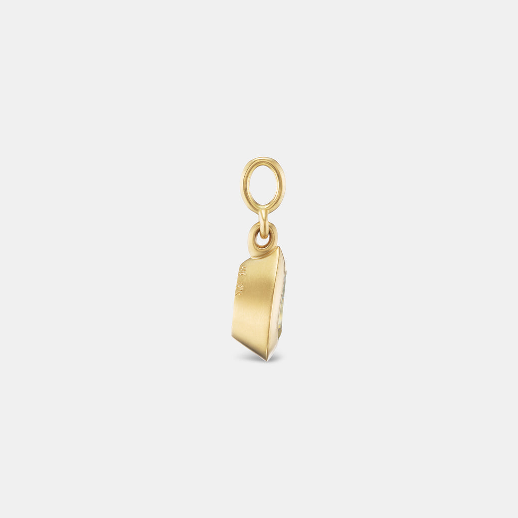 Duomo Pear Shape Small Aquamarine Pendant in 18K Yellow Gold