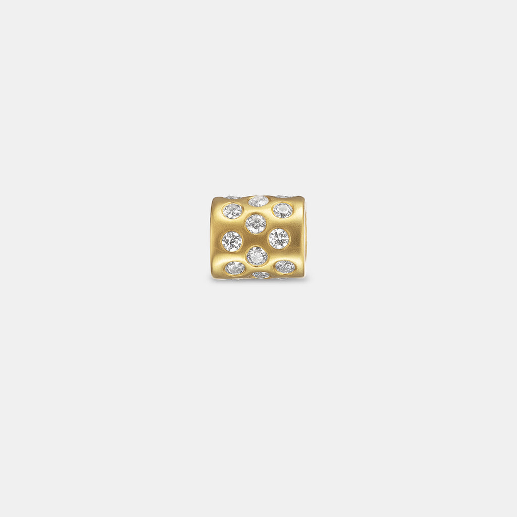 Yamuna Large Rondelle Diamond Pendant in 20K Peach Gold