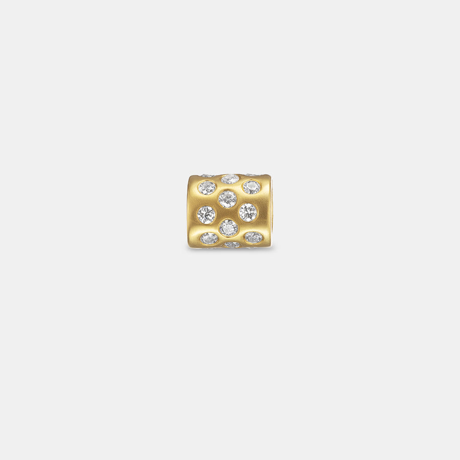 Yamuna Large Rondelle Diamond Pendant in 20K Peach Gold