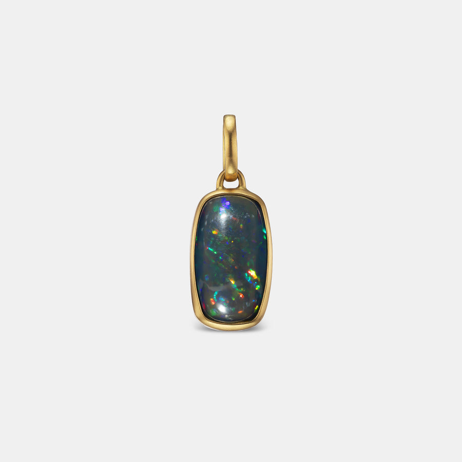 Sonoma Sugarloaf Ethiopian Black Opal Pendant in 20K Peach Gold