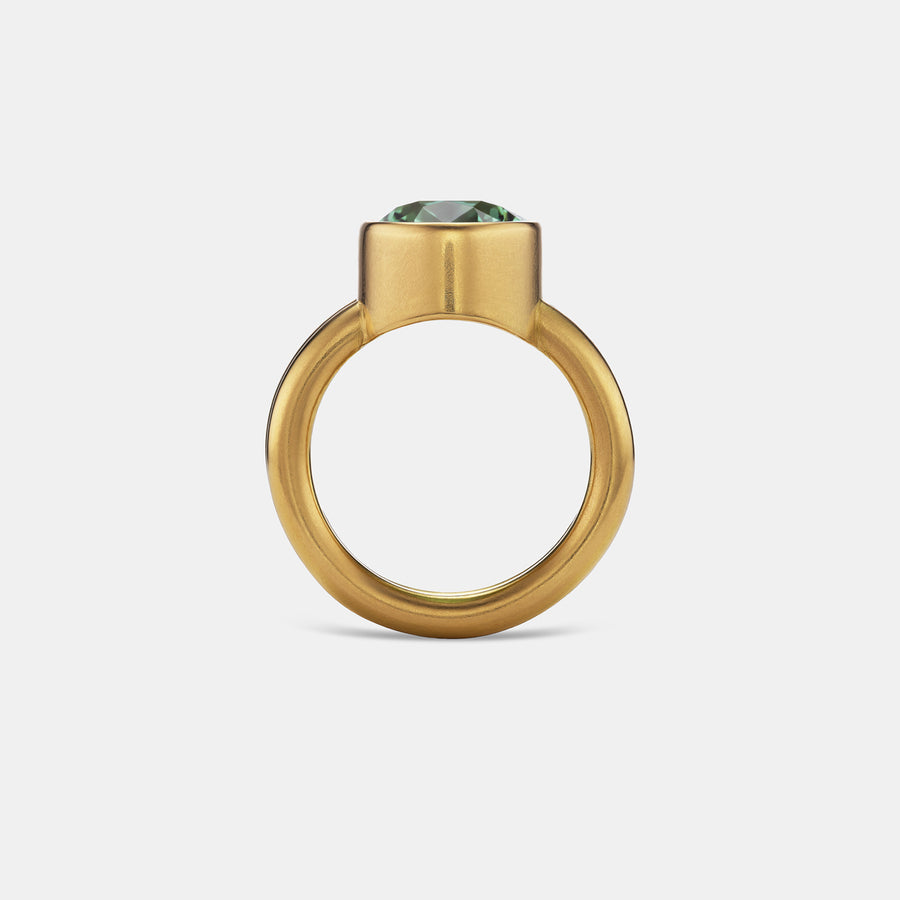 Leslie Oval Green Tourmaline Ring in 20K Peach Gold- 6mm
