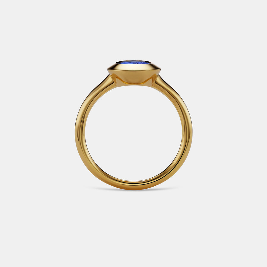 Duomo Pear Shape Tanzanite Ring in 18K Yellow Gold
