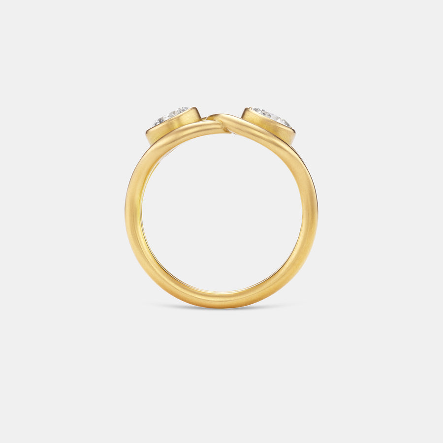 Dyan Toi Et Moi Lab Diamond Ring in 20K Peach Gold