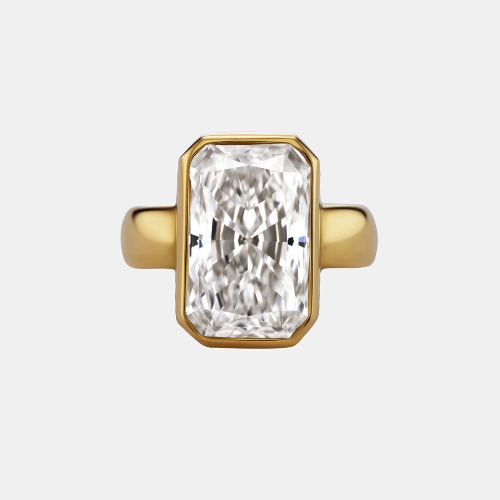 Sonoma Rectangular Radiant Cut Lab Diamond Ring in 20K Peach Gold