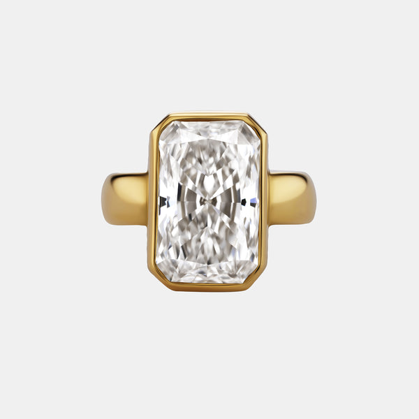 Sonoma Rectangular Radiant Cut Lab Diamond Ring in 20K Peach Gold