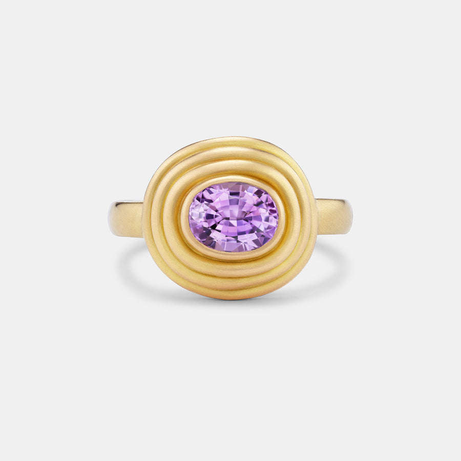 Sonoma Pagoda Oval Pink Sapphire Ring in 20K Peach Gold
