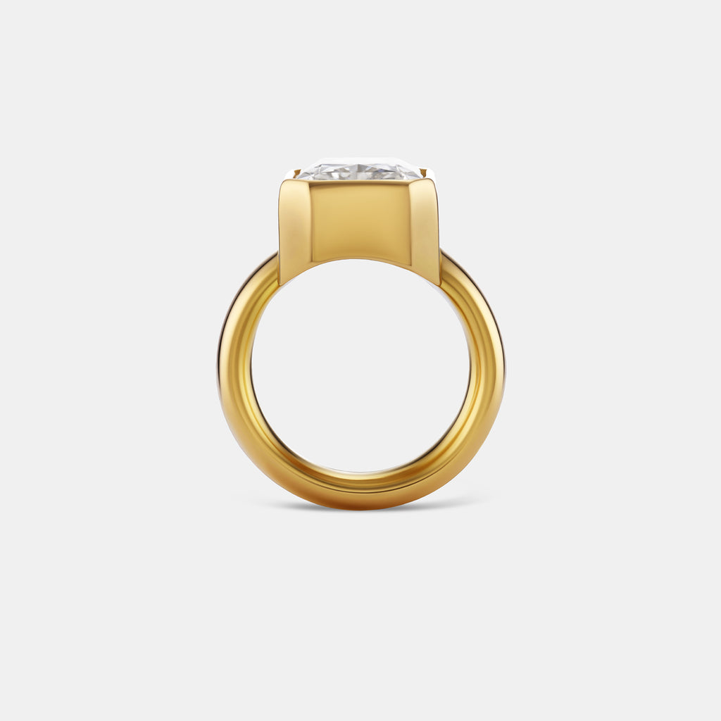 Sonoma Rectangular Radiant Cut Lab Diamond Ring in 20K Peach Gold
