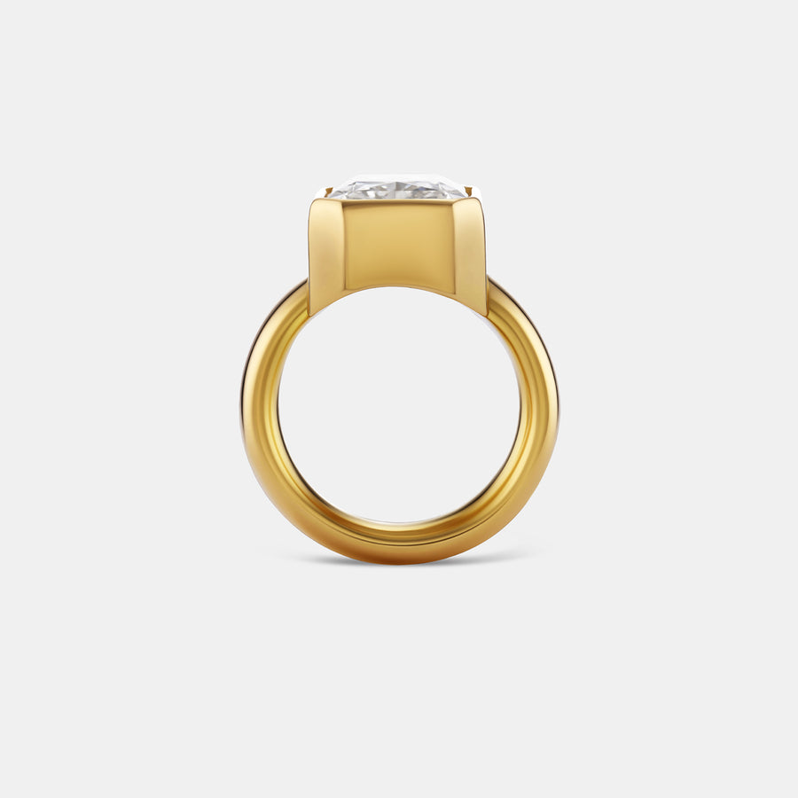 Sonoma Rectangular Radiant Cut Lab Diamond Ring in 20K Peach Gold