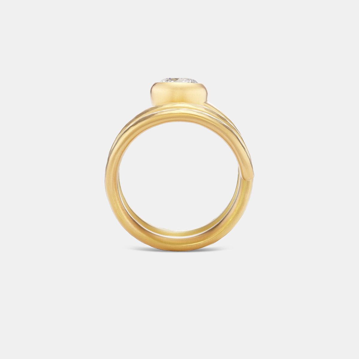 Sonoma Hammered Wrap Lab Diamond Ring in 20K Peach Gold – Reinstein Ross