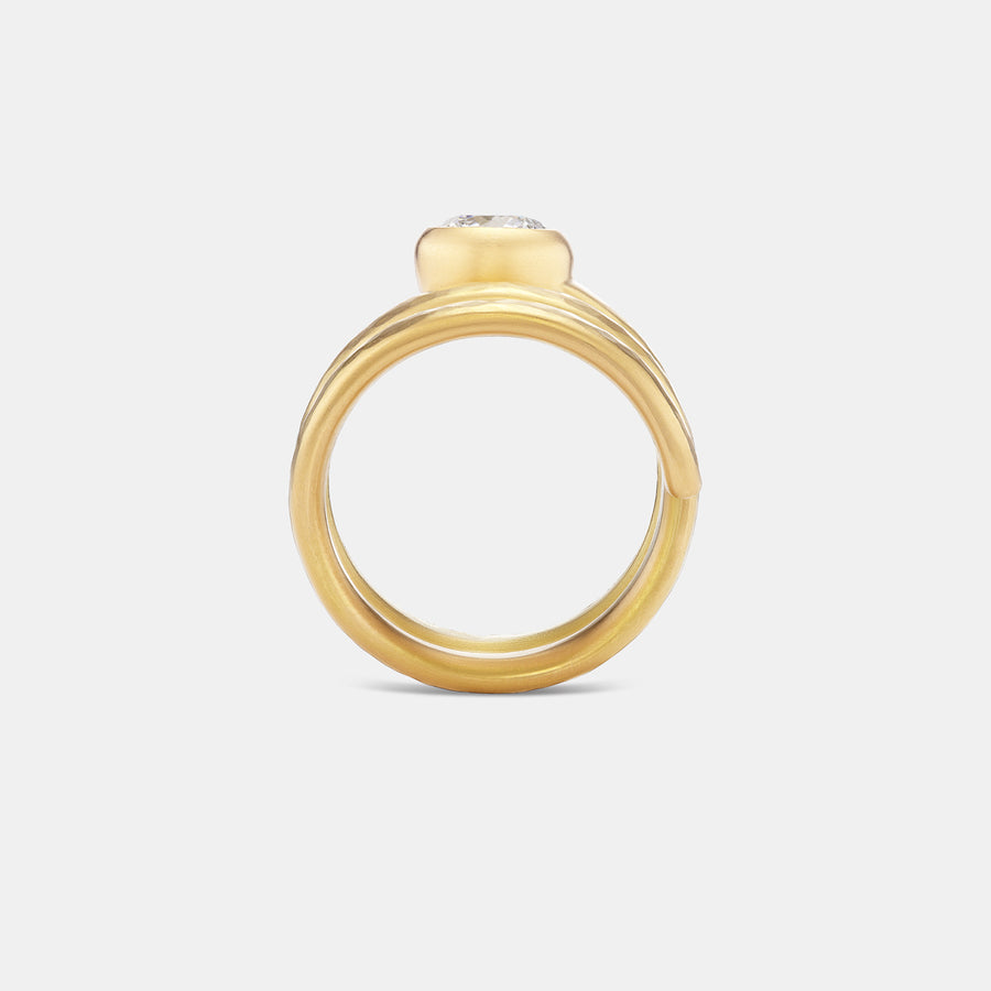 Sonoma Hammered Wrap Lab Diamond Ring in 20K Peach Gold