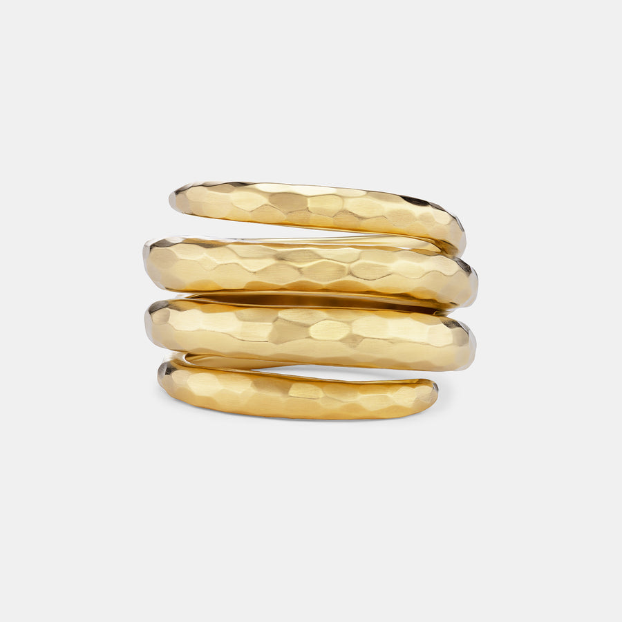 Hammered Triple Wrap Band in 18K Yellow Gold