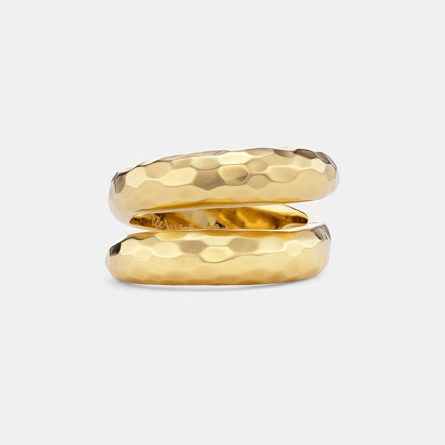 Hammered Double Wrap Band in 20K Peach Gold
