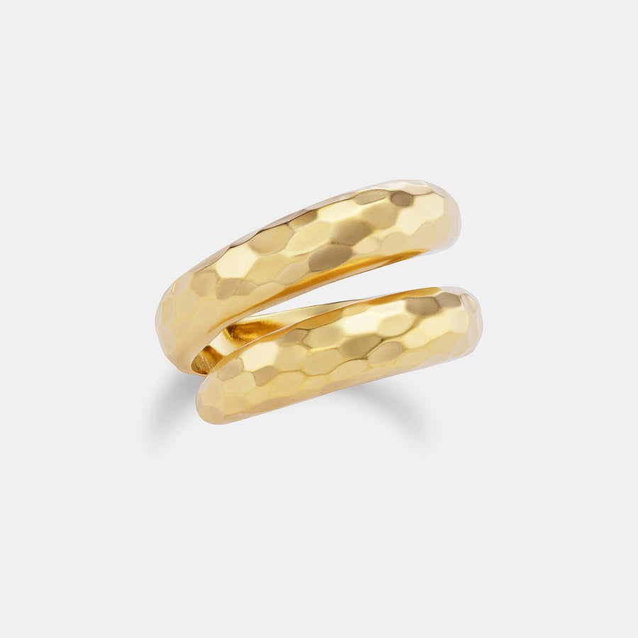 Hammered Double Wrap Band in 20K Peach Gold