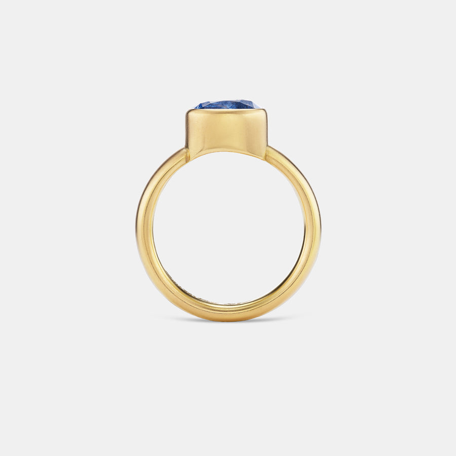 Sonoma Cushion Cut Blue Sapphire Ring in 20K Peach Gold