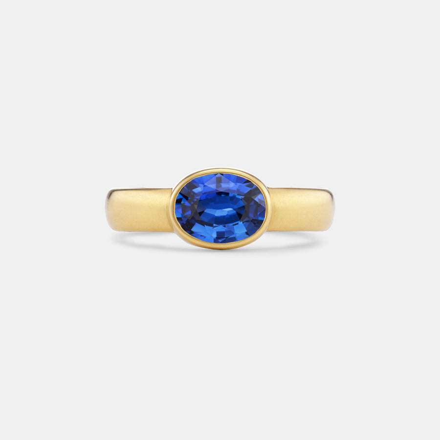 Sonoma Oval Ceylon Blue Sapphire Ring in 20K Peach Gold