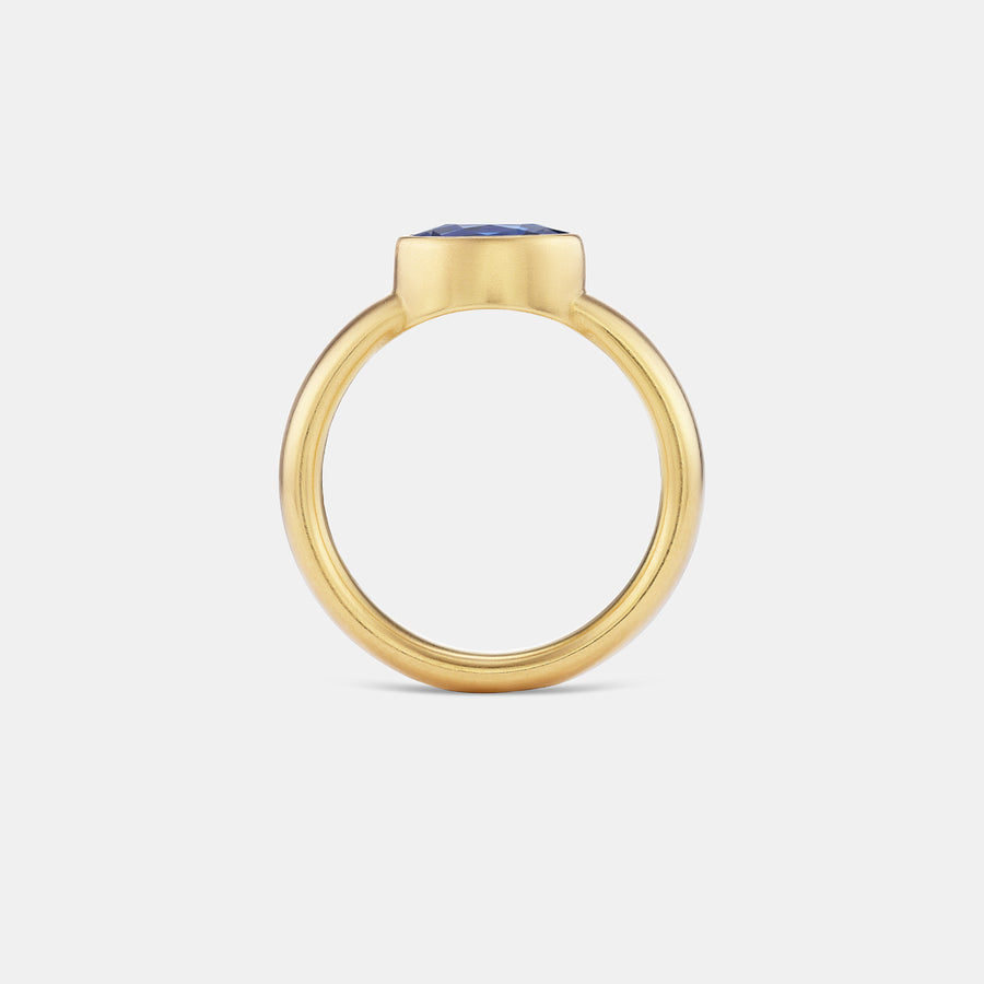 Sonoma Oval Ceylon Blue Sapphire Ring in 20K Peach Gold