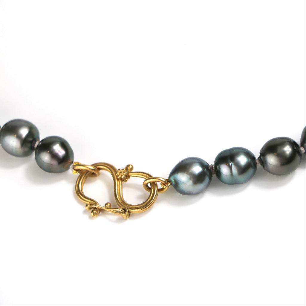 Dyan S Hook Tahitian South Sea Pearl Necklace in 20K Peach Gold