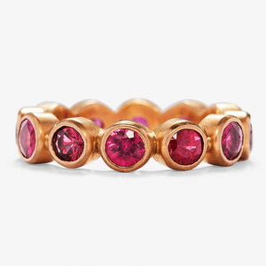Renaissance Faceted Ruby Band in 22K Apricot Gold Reinstein Ross Goldsmiths