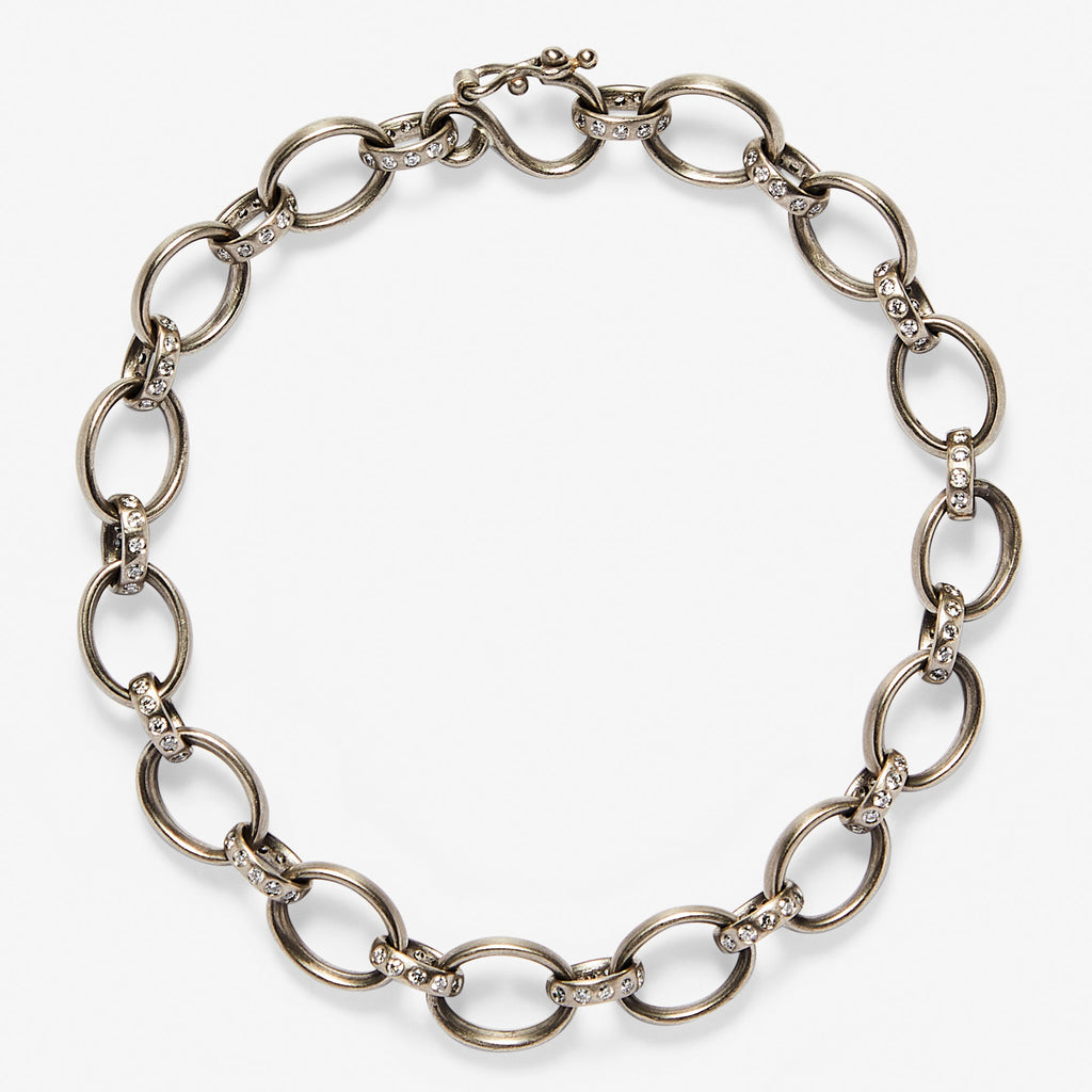 Sonoma Mixed Link Pave Diamond Bracelet in 18K Alpine Gold