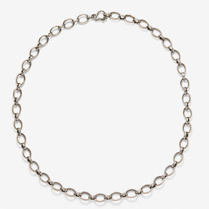 Sonoma Medium Mixed Link Diamond Chain Necklace in 18K Alpine Gold Reinstein Ross Goldsmiths