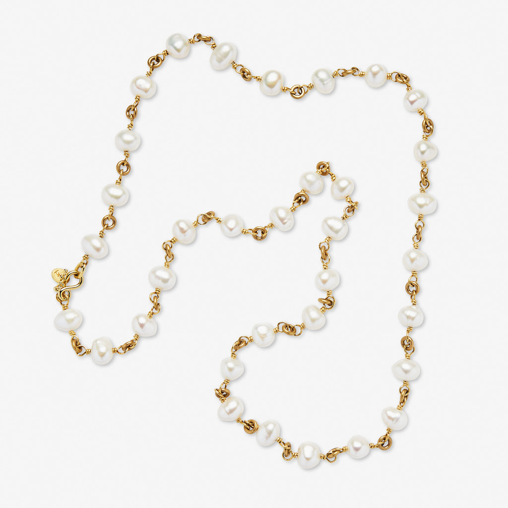 Isabella "Pia" Small South Sea Pearl Necklace in 22K Nectar Gold- 30"
