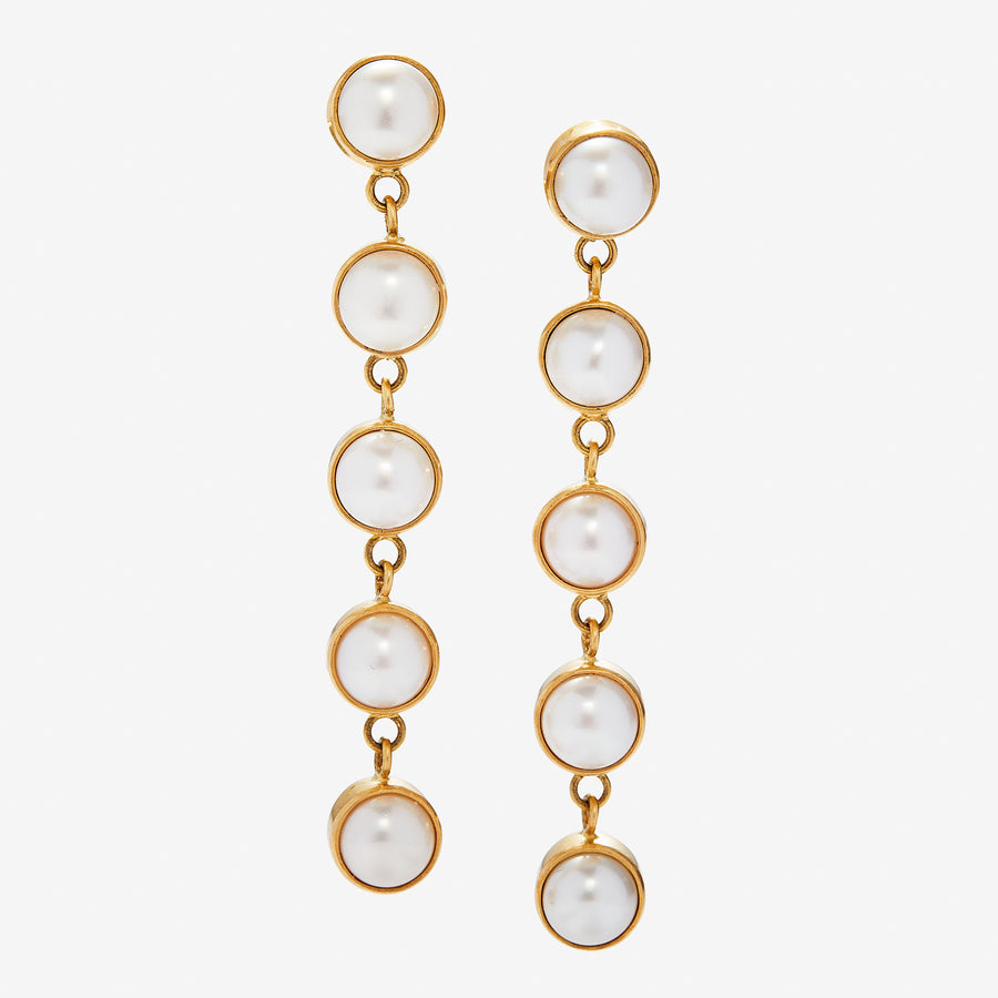 Sedona "Waterfall" Pearl Earrings in 20K Peach Gold Reinstein Ross Goldsmiths