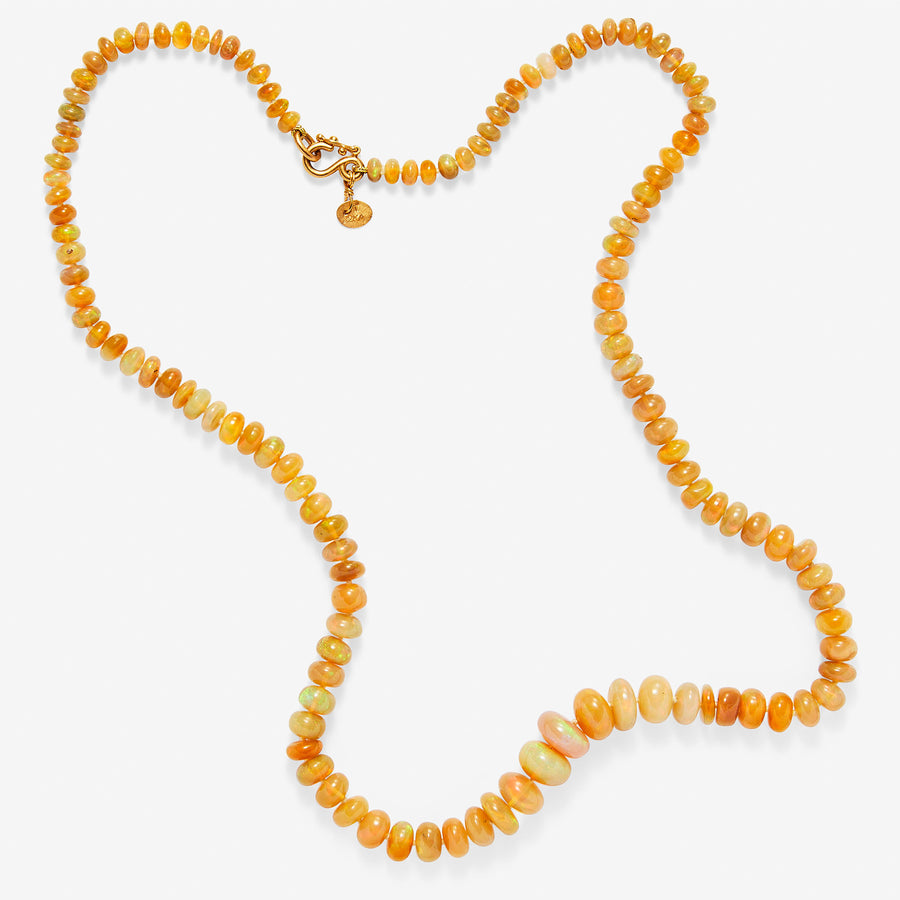 Strand Ethiopian Opal Necklace with 22K Apricot Gold Clasp-18" Reinstein Ross Goldsmiths