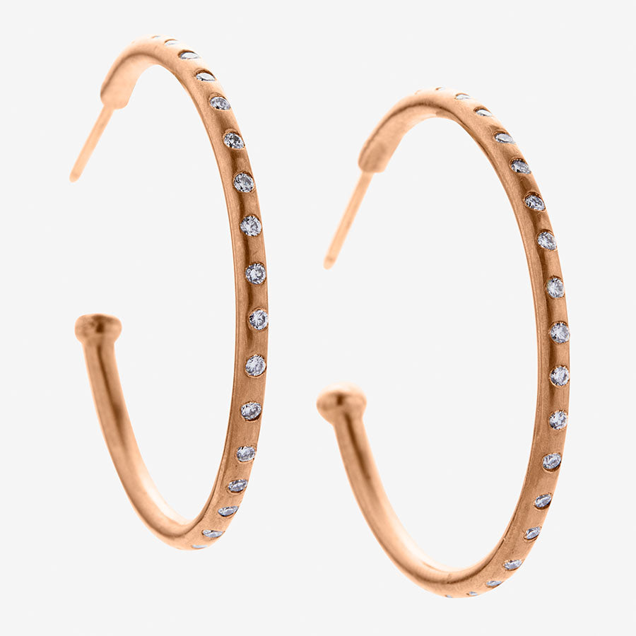 Hoopstock Extra Large Diamond Hoops in 22K Apricot Gold Reinstein Ross Goldsmiths