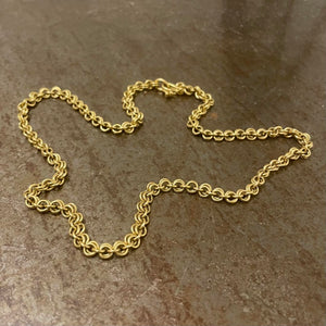 Dyan "Pre-Raphaelite" Small Chain Necklace set in 20K Peach Gold Reinstein Ross Goldsmiths