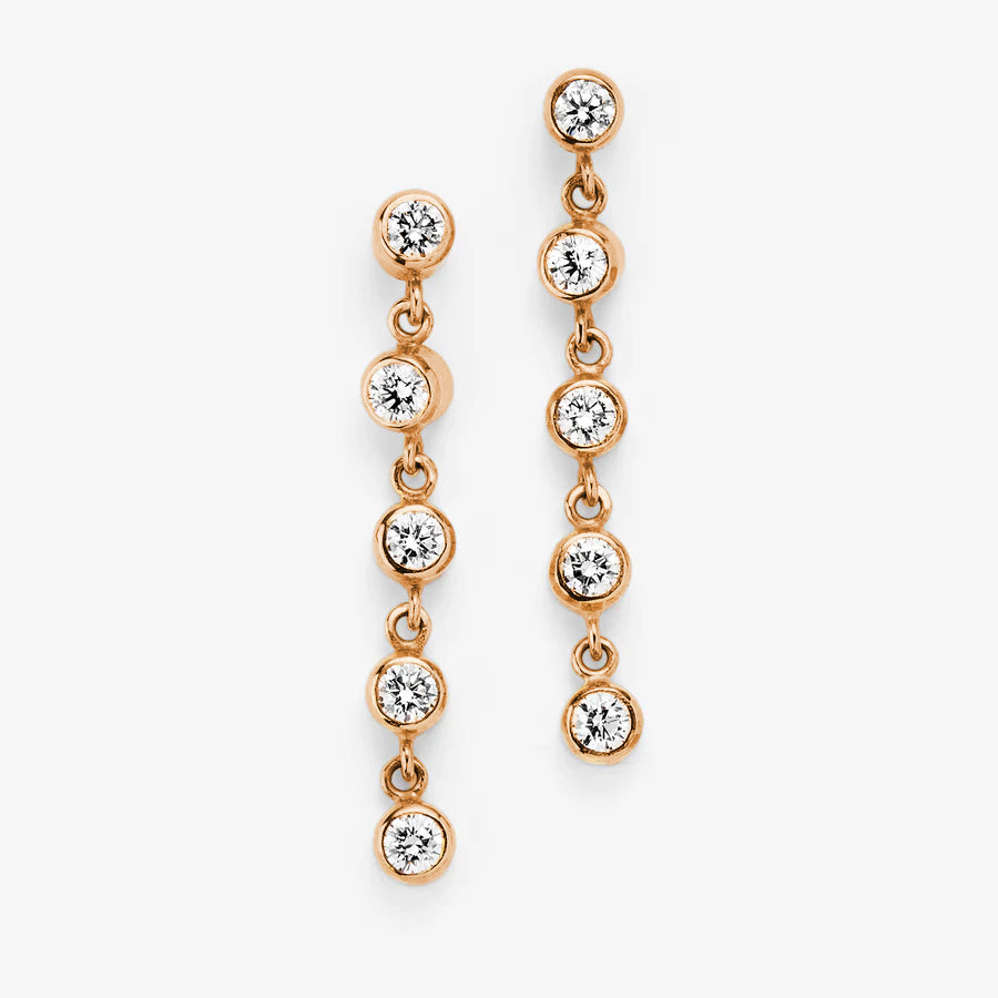 Meadow Rivière Diamond Earrings in 22K Apricot Gold Reinstein Ross Goldsmiths