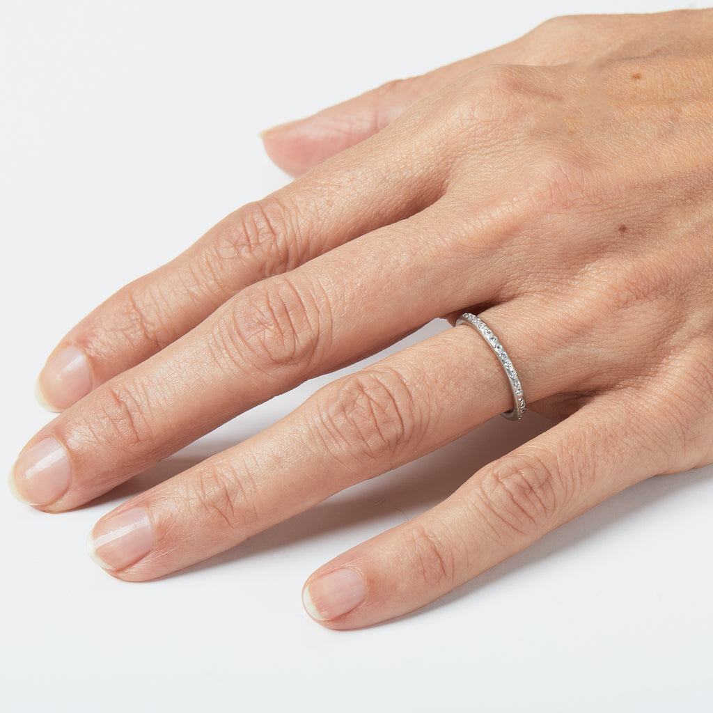 Hoopstock Diamond Halfway Band in 18K Alpine Gold- 2mm