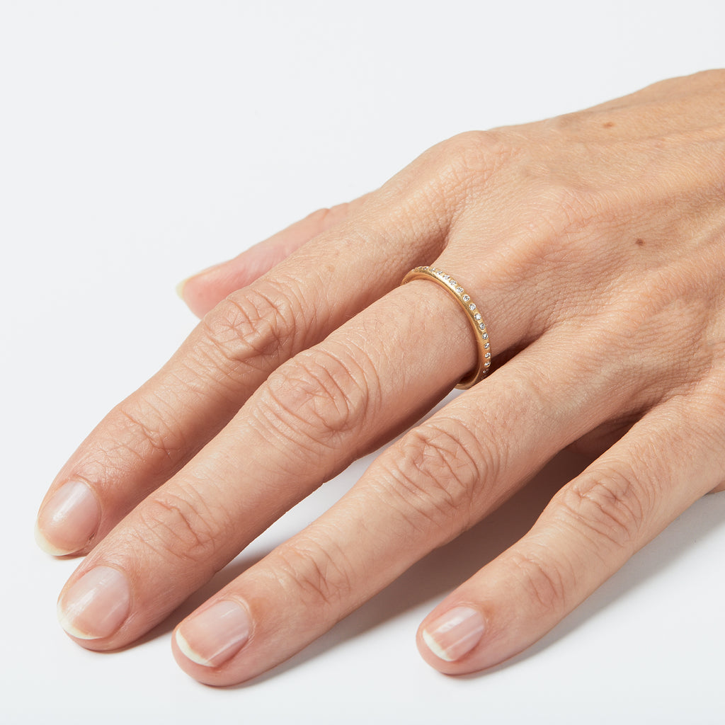 Hoopstock Diamond Band in 20K Peach Gold- 2mm
