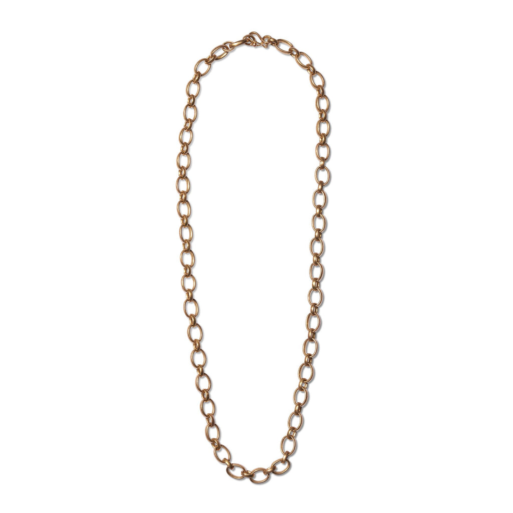 Sonoma Medium Mixed Link Chain Necklace in 20K Peach Gold Reinstein Ross Goldsmiths