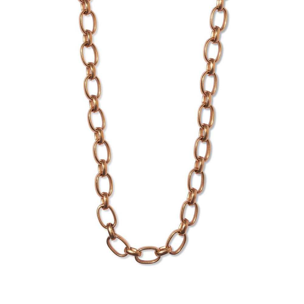 Sonoma Medium Mixed Link Chain Necklace in 22K Apricot Gold Reinstein Ross Goldsmiths