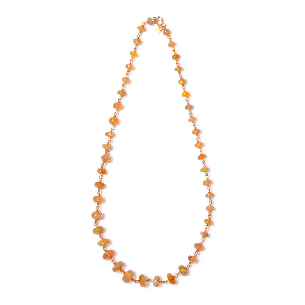 Isabella "Classic" Ethiopian Opal Necklace in 22K Apricot Gold- 20" Reinstein Ross Goldsmiths
