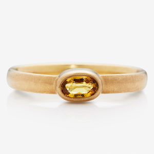 Sonoma Mini Yellow Sapphire Ring set in 20K Peach Gold 6 Reinstein Ross Goldsmiths