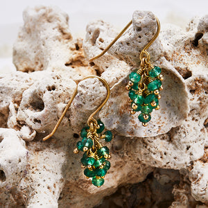 Bacchus Emerald Earrings in 20K Peach Gold Reinstein Ross Goldsmiths