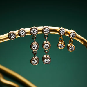 Meadow Triple Large Diamond Earrings in 18K Alpine Gold Reinstein Ross Goldsmiths