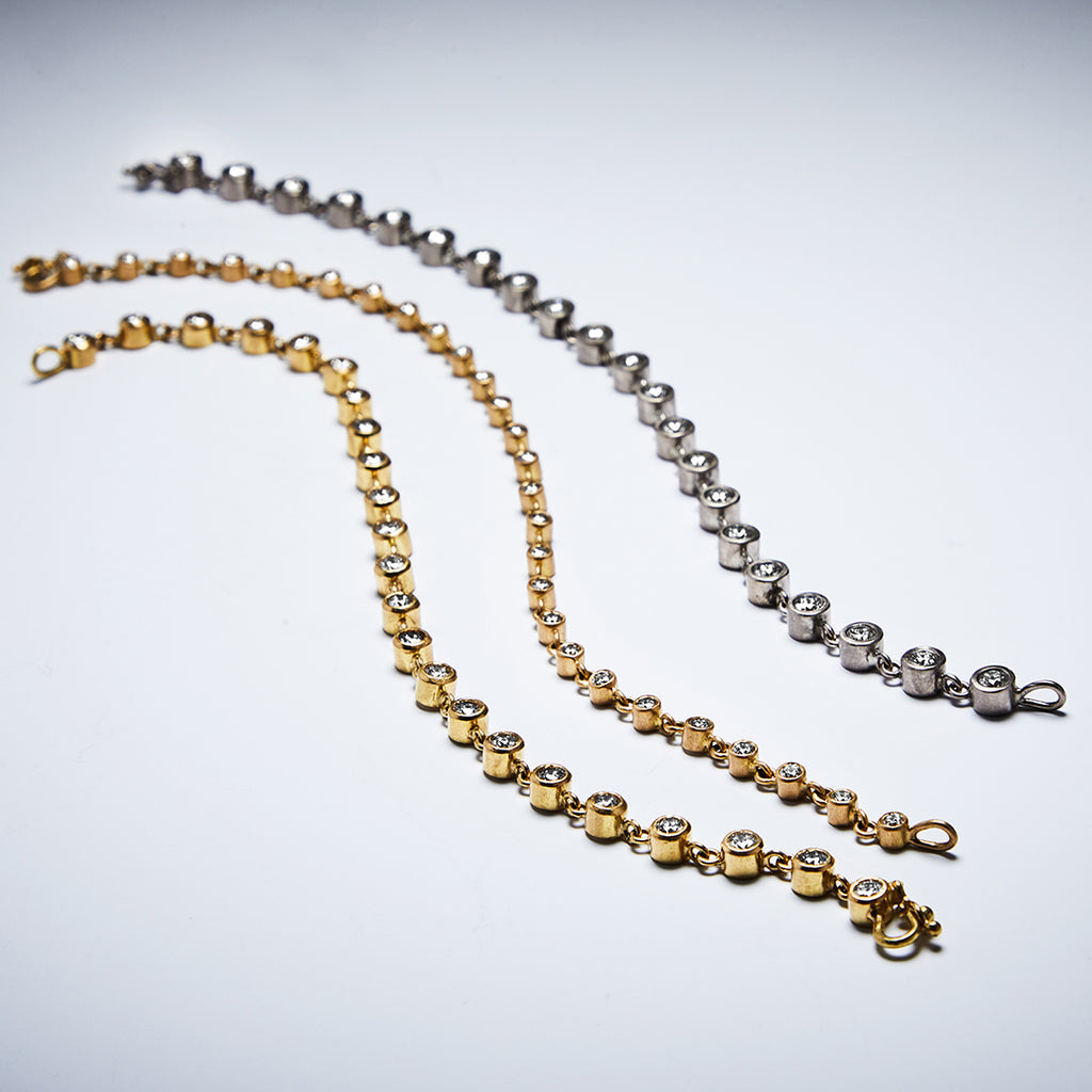 Meadow Rivière Diamond Bracelet in 20K Peach Gold Reinstein Ross Goldsmiths