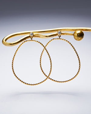 Ashley Twist Diamond Earrings in 20K Peach Gold Reinstein Ross Goldsmiths