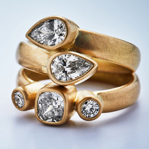 Sonoma "Toi et Moi" Diamond Ring in 20K Peach Gold Reinstein Ross Goldsmiths