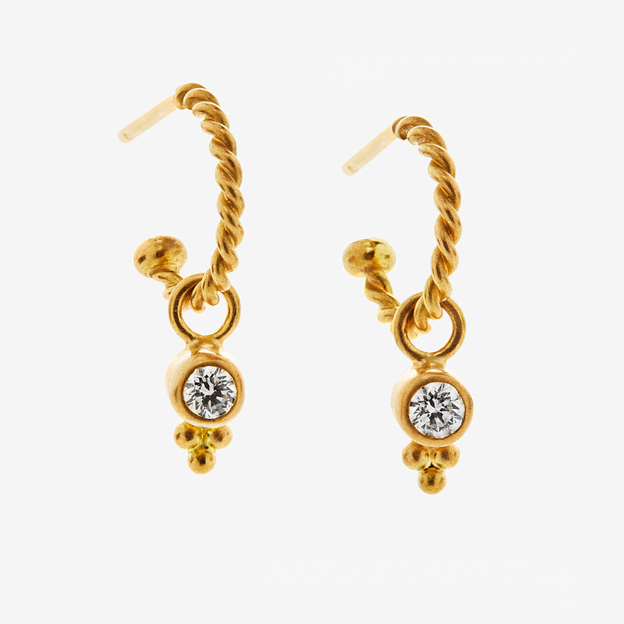 Tania Round Diamond Drops in 20K Peach Gold